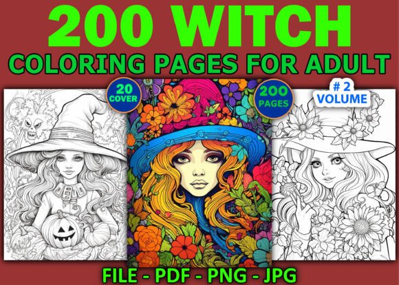 Download 200 Witch Coloring Pages for Adults - Witch coloring Collection