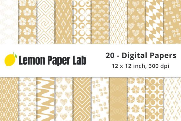 Download Brown and White Geometric Digital Paper - Premium Resources