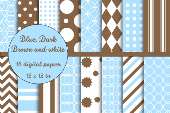 Download Blue and Dark Brown Digital Paper - Brown Collection