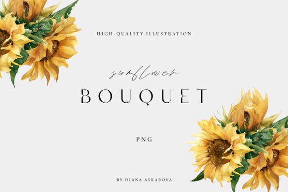 Download Sunflower Watercolor Bouquet Clipart Png - Watercolor bouquet Collection