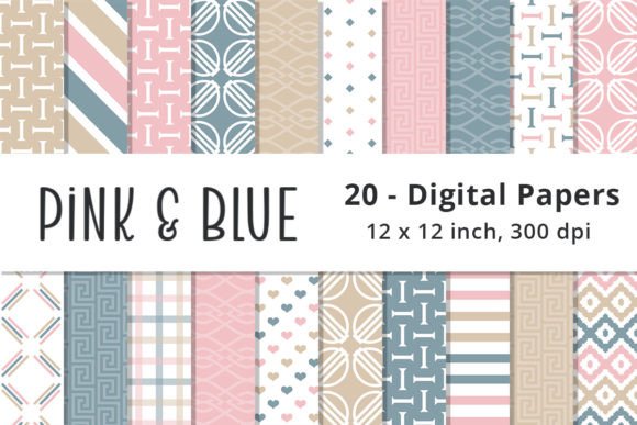 Download Pink, Blue and Brown Digital Paper - Brown Collection