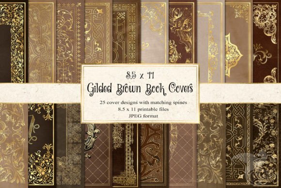 Download Gilded Brown Book Covers - Brown Collection