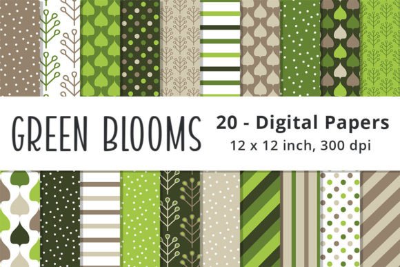 Download Green and Brown Digital Paper Patterns - Brown Collection