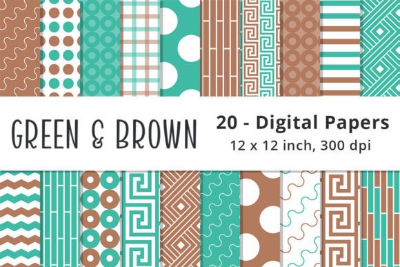 Download Green and Brown Digital Paper Patterns - Brown Collection