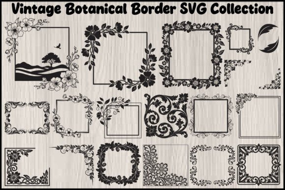 Download Vintage Botanical Border SVG Bundle - Botanical border Collection