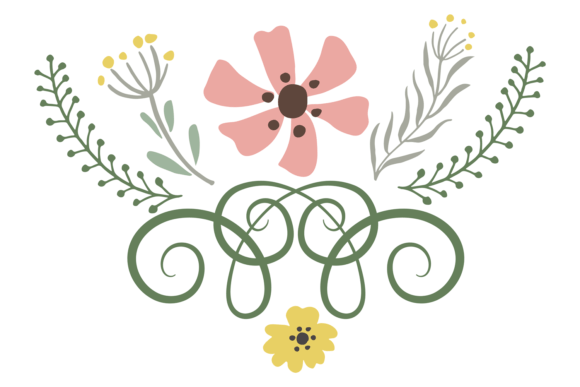 Download Elegant Botanical Border. Curled Green B - Botanical border Collection