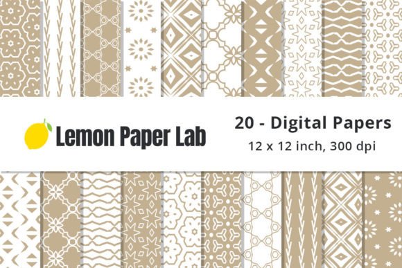 Download Khaki &amp; White Geometric Digital Patterns - Premium Resources
