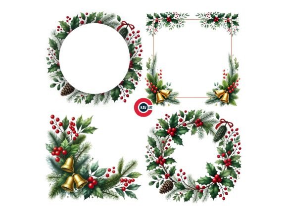 Download Christmas Botanical Border Elements - Premium Resources