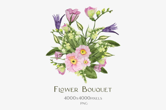 Download Watercolor Bouquet of Spring Flowers - Watercolor bouquet Collection