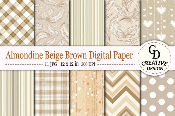 Download Almondine Beige Brown Digital Paper - Brown Collection