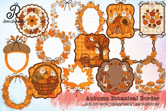 Download Autumn Botanical Border Clipart - Botanical border Collection