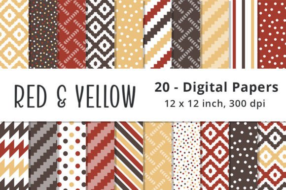 Download Red, Yellow, and Brown Digital Paper - Brown Collection