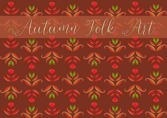 Download Autumn Folk Art Cute Brown Digital Paper - Brown Collection